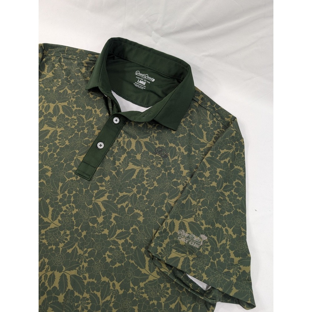 Good Good Golf Polo Shirt Mens Size Large Roses Performance River Oaks